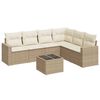 vidaXL Set sof&aacute;s de jard&iacute;n 7 piezas y cojines rat&aacute;n sint&eacute;tico beige