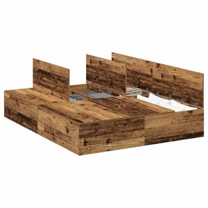 vidaXL Cama con almacenamiento Madera Vieja 150 x 200 cm