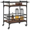 vidaXL Carrito de cocina madera ingeniería marrón roble 82x40x78,5 cm