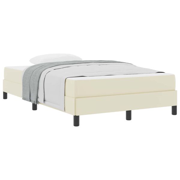 vidaXL Estructura de cama con colch&oacute;n Crema 120 x 200 cm tela