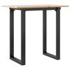 vidaXL Mesa de comedor marco O madera maciza pino y acero 80x50x75 cm