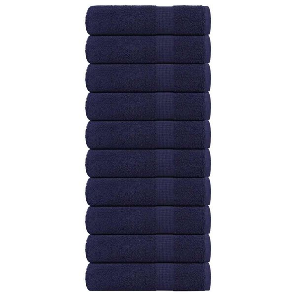 vidaXL Toallas de ba&ntilde;o FROGN 10 uds azul marino 100x150 cm 360 g/m&sup2;