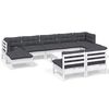 vidaXL Muebles de jard&iacute;n 10 pzas con cojines blanco madera de pino