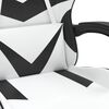 vidaXL Silla gaming cuero sint&eacute;tico blanco y negro