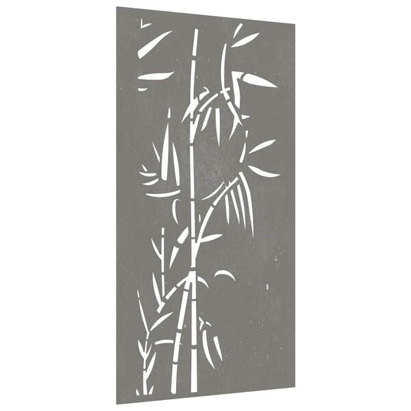 vidaXL Adorno de pared de jard&iacute;n acero corten dise&ntilde;o bamb&uacute; 105x55 cm