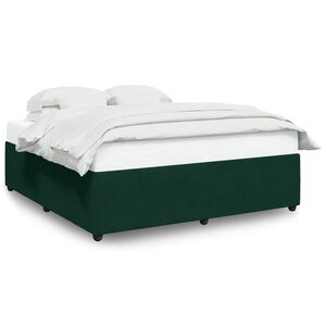 vidaXL Estructura cama sin colch&oacute;n terciopelo verde oscuro 200x200 cm