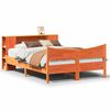 vidaXL Estructura de cama sin colch&oacute;n madera maciza marr&oacute;n 135x190 cm