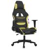 vidaXL Silla gaming con reposapiés tela verde claro y negro