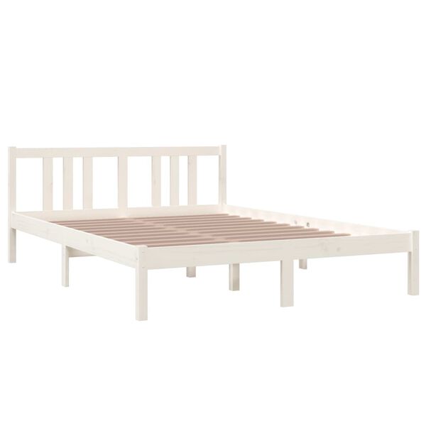 vidaXL Estructura de cama sin colchón madera maciza blanco 140x200 cm