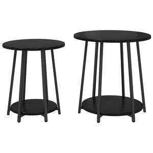 vidaXL Conjunto de mesas auxiliares 2 uds. Roble Negro 50 x 50 x 51 cm