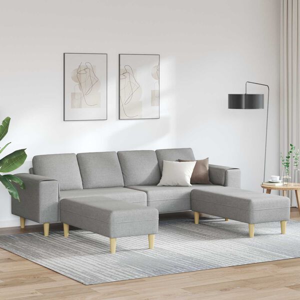 vidaXL Sof&aacute; de sala 3 pcs Gris Nube Poli&eacute;ster