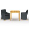 vidaXL Juego de comedor para jard&iacute;n 3 piezas gris oscuro