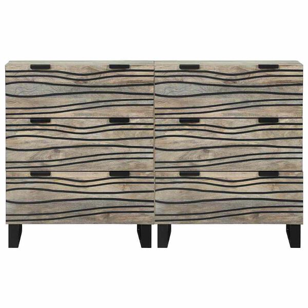 vidaXL Juego de Aparador con cajón 2 pcs 60 x 33,5 x 75 cm