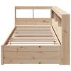 vidaXL Cama con estantería sin colchón madera maciza de pino 75x190 cm