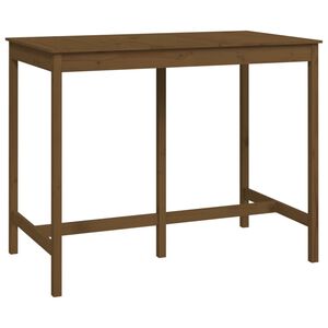 vidaXL Mesa alta de bar madera maciza de pino marr&oacute;n miel 140x80x110cm
