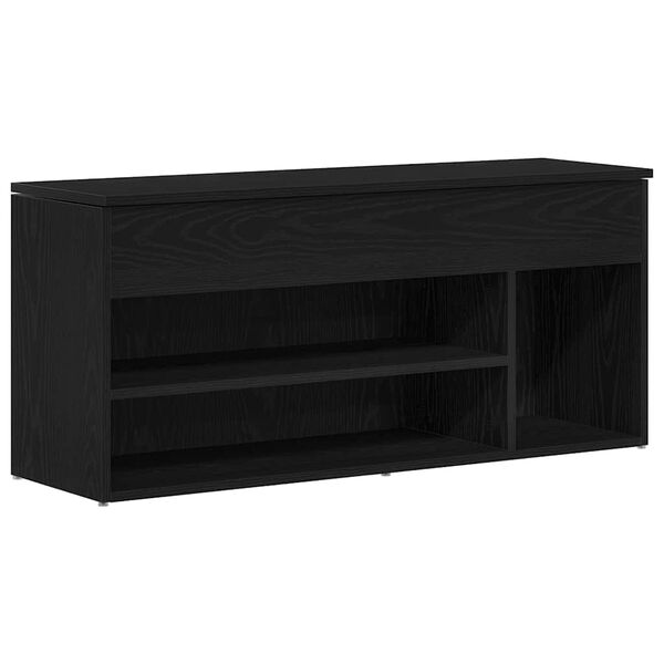 vidaXL Banco zapatero roble negro 102x30,5x45 cm madera de ingeniería