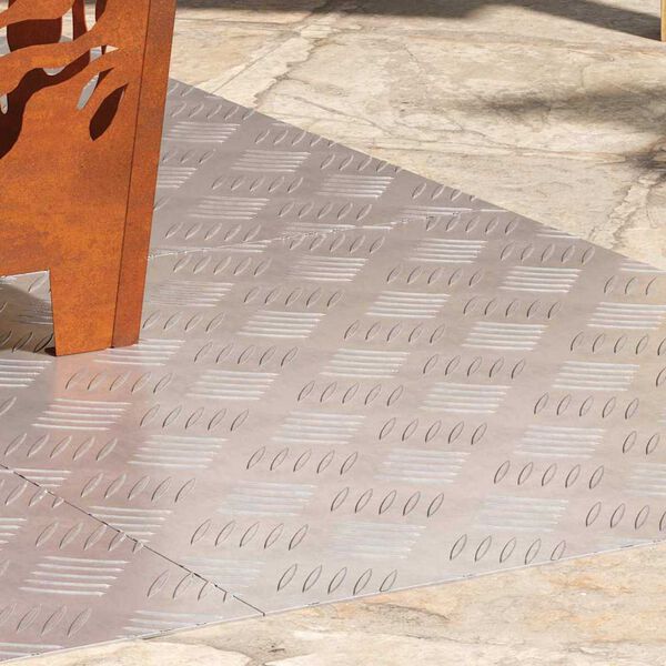 vidaXL Pelda&ntilde;o Rectangular 4 pcs Plateado 60 x 50 cm Aluminio