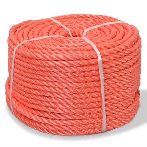 vidaXL Cuerda trenzada de polipropileno 10 mm 100 m naranja