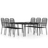 vidaXL Juego de comedor de jard&iacute;n 7 piezas negro
