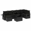 vidaXL Set de sof&aacute;s de jard&iacute;n 8 piezas y cojines rat&aacute;n sint&eacute;tico negro