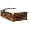 vidaXL Estructura de cama madera de ingenier&iacute;a roble ahumado 90x190 cm
