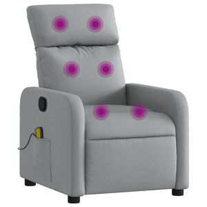 vidaXL Sill&oacute;n reclinable de masaje de tela gris claro