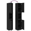 vidaXL Gabinete de Ba&ntilde;o con estante Roble negro 61 x 61 x 188.5 cm