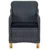 vidaXL Set comedor jard&iacute;n 9 pzas cojines rat&aacute;n sint&eacute;tico gris oscuro
