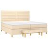 vidaXL Cama box spring con colch&oacute;n tela color crema 200x200 cm