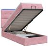 vidaXL Cama tipo otomana con colch&oacute;n y LED Rosa 80 x 200 cm Terciopelo