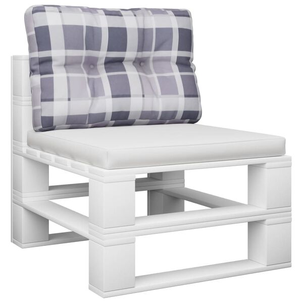 vidaXL Coj&iacute;n para sof&aacute; sof&aacute; de palets tela a cuadros gris 50x40x12 cm