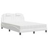 vidaXL Cama Viana con colch&oacute;n cuero sint&eacute;tico blanco 140x190 cm