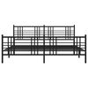 vidaXL Estructura cama sin colch&oacute;n con estribo metal negro 180x200 cm