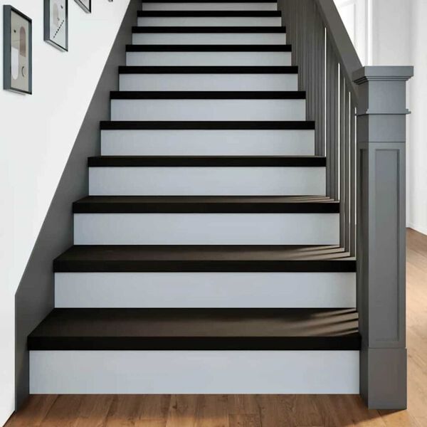 vidaXL Pelda&ntilde;os de escalera 12 uds madera maciza roble marr&oacute;n oscuro