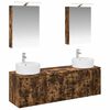 vidaXL Juego de Muebles de Ba&ntilde;o 5 uds. Roble Ahumado