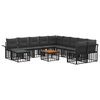 vidaXL Conjunto de sof&aacute;s de exterior 12 uds. Negro y Gris oscuro