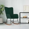vidaXL Silla mecedora de terciopelo verde oscuro