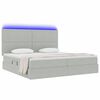 vidaXL Cama con almacenamiento y LED Gris Claro 200 x 200 cm