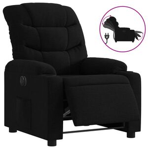 vidaXL Sill&oacute;n reclinable el&eacute;ctrico de tela negro