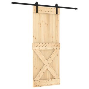 vidaXL Puerta Corredera Natural y negro 80 x 210 cm