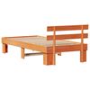 vidaXL Estructura de cama con cabecera Marr&oacute;n cera 90 x 190 cm