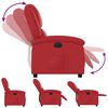 vidaXL Sill&oacute;n reclinable el&eacute;ctrico de cuero sint&eacute;tico rojo