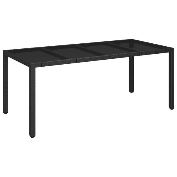 vidaXL Set de comedor de jard&iacute;n 7 pzas y cojines rat&aacute;n sint&eacute;tico negro