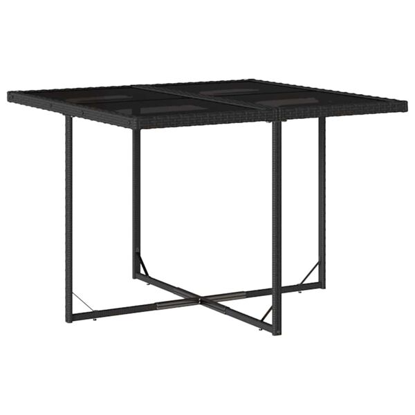vidaXL Set de comedor de jard&iacute;n 9 pzas y cojines rat&aacute;n sint&eacute;tico negro