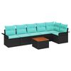 vidaXL Conjunto de sof&aacute;s de jard&iacute;n 7 pcs Negro rat&aacute;n sint&eacute;tico