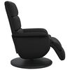 vidaXL Sill&oacute;n reclinable con reposapi&eacute;s cuero sint&eacute;tico negro