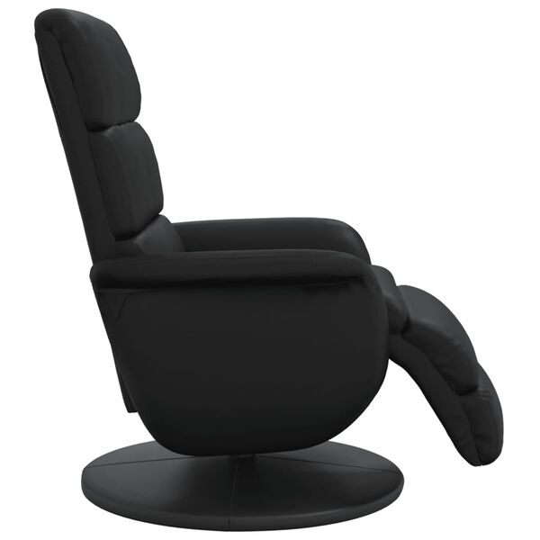 vidaXL Sill&oacute;n reclinable con reposapi&eacute;s cuero sint&eacute;tico negro