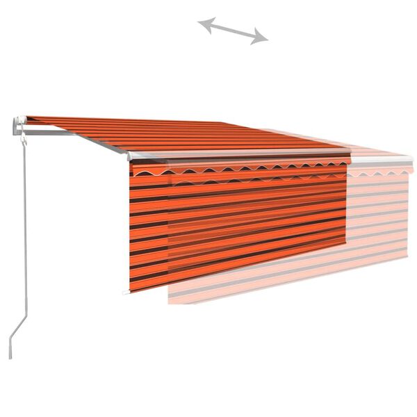 vidaXL Toldo autom&aacute;tico con persiana, LED y sensor de viento 3,5x2,5 m