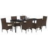 vidaXL Conjunto de Comedor de Jard&iacute;n 7 pcs Marr&oacute;n rat&aacute;n sint&eacute;tico