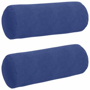 vidaXL Cojines Bolster 2 pcs Azul Polic&iacute;a &Oslash; 25 x 70 cm Tela de pana